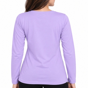 Women Lavender <b>Long</b> <b>Sleeve</b> T Shirt Casual Crew Neck <b>Top</b> Elegant <b>Long</b> <b>Sleeves</b> Comfortable Body FitFull <b>Sleeve</b> Printed T Shirt - Product Image 2