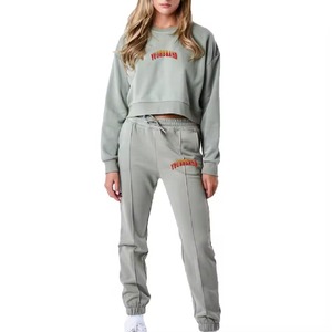 Conjunto Deportivo de Dos Piezas para Mujer, de Gran Calidad, Ecológico, de Secado Rápido, Estampado, Informal, 100% Algodón, con Lentejuelas y Pedrería, para Otoño e Invierno - Product Image 1