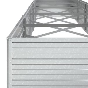 Lit surélevé de jardin en acier galvanisé 157.5 "x 31.5" x 17.7 "couleur argent 17.7 pouces de haut 31.5 pouces de large 157.5 pouces de long - Product Image 6