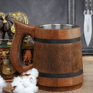 Vente en gros de tasses en bois naturel créatives, style classique, pour restaurant et maison, logo personnalisé, tasses à café et à thé en bois. - Product Image 1