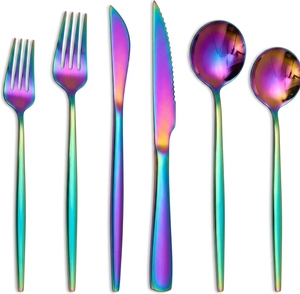 Ensemble de couverts en or rose de luxe, 6 pièces, vente en gros, acier inoxydable, pour restaurant - Product Image 5