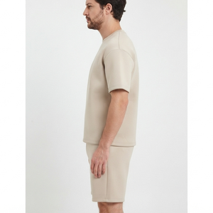 Fabricante de Ropa OEM, Conjunto de Camiseta y Pantalones Cortos Deportivos de Algodón para Hombre, con Logotipo Personalizado Estampado para Verano - Product Image 2