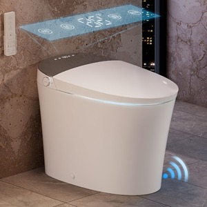 Inodoro inteligente para baños, inodoro de una pieza alargado, 1.12 GPF, descarga dual automática, altura de asiento ADA, asiento con calefacción - Product Image 3