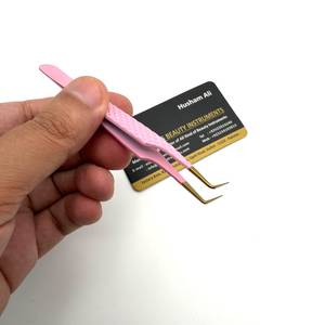 แหนบต่อขนตาปลายแหลม 90 องศา สแตนเลสสตีล รูปหัวใจ สั่งทำโลโก้ได้ บริการ OEM สำหรับต่อขนตาแบบวอลลุ่ม - Product Image 6