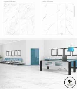 Baldosas de Cerámica con Acabado Brillante y Textura Sólida de 600x1200mm, Adhesivas, Antideslizantes, Resistentes a Ácidos y al Desgaste, Diseño Moderno para Villa - Product Image 3