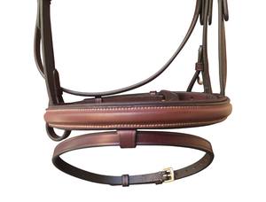 Brida de Cuero Genuino de Alta Calidad para Caballo con Diadema de Cristal y Narquera Acolchada Suave para Entrenamiento y Competición Inglesa FAB International - Product Image 3