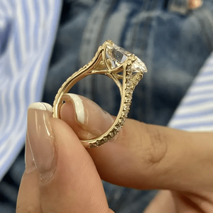 Bague de fiançailles et de mariage pour femme, 2 carats, diamant de laboratoire taille marquise, en or jaune, nouveau style tendance, sertissage est-ouest - Product Image 5