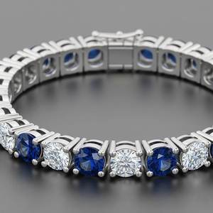 Pulsera de tenis de zafiro de plata de ley 925, piedra de nacimiento de septiembre, elegante joya de gema, regalo - Product Image 6