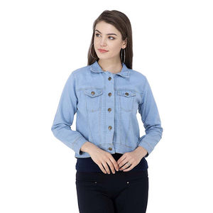 Veste en jean respirante pour femme, hiver 2026, boutonnée, réversible, éco-responsable, avec poches, grandes tailles, service OEM - Product Image 1