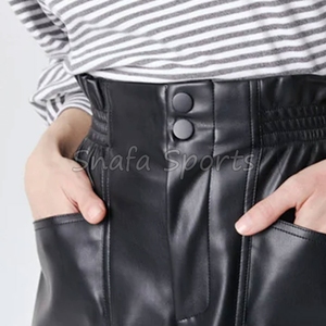 Shorts en cuir pour femmes, dernières tendances, personnalisés, amples et respirants, fabriqués au Pakistan, qualité supérieure, OEM - Product Image 5