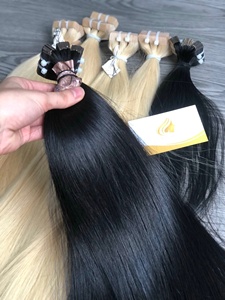 100% Cuticle Aligned Light Color Straight Virgin Vietnam Single Weft Tape-In Hair Extensions Single Donor <b>Bleached</b> Grade Hair - Product Image 2