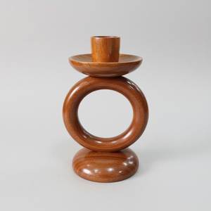 Round Wooden Candle Holder Handmade Eco-Friendly Durable Customizable Antique Style Home Decoration for Birthday and Festival - Product Image 1