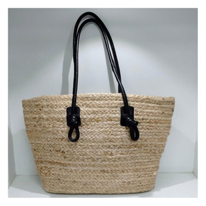 Glamoroso bolso de ratán hecho a mano elegante diseño de rafia y algas marinas con tejido abierto y detalles inspirados en diamantes de perlas brillantes - Product Image 1