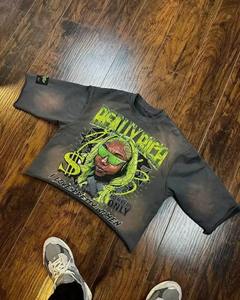 เสื้อยืดแขนยาวผู้ชาย พิมพ์ลาย DTG ผ้าคอตตอนฟอกสี เอซิดวอช เสื้อยืดเทรนด์ใหม่สุดฮิตในแฟชั่นสตรีทแวร์ลำลอง - Product Image 3