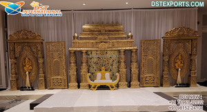 Decoración de escenario de recepción de boda glamorosa con impresionantes pilares FRP escenario abierto para impresionantes eventos de boda - Product Image 3