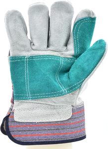 Leather Work <b>Gloves</b> Real Leather Working <b>Gloves</b> Heavy Duty Safety Work <b>Gloves</b> Reinforced Palm Abrasion Resistant Construction - Product Image 6