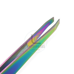Instrumentos de Belleza, Pinzas para Cejas de Acero Inoxidable con Punta Curva, Ecológicas, con Logotipo Personalizado, Impresión Multicolor - Product Image 6