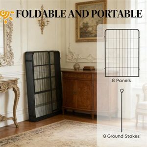 Clôture noire pour animaux de compagnie et cage pour chien pour une meilleure visibilité et accessibilité - Product Image 3