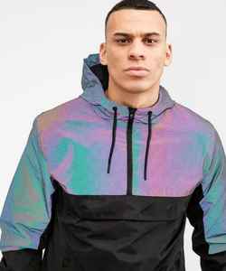 Sudadera con Capucha Reflectante de Bloques de Color para Hombre, Estilo Casual, Precio Económico, Venta al por Mayor - Product Image 3