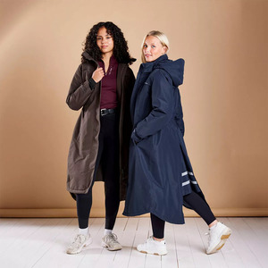 Custom Thick Fleece <b>Lined</b> Hooded Windbreaker Equestrian Horse Riding Winter Long Waterproof Warm <b>Coat</b> - Product Image 5