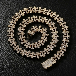 New Luxury HipHop Cuban 22mm <b>Iced</b> <b>Out</b> Moissanite S925 Sterling Silver Rose Gold Plated Raised Pointer Cuban Link <b>Chain</b> Men's - Product Image 2
