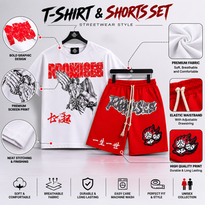 Ensemble T-shirt graphique personnalisé pour homme et short en mesh, tenue streetwear de gym d'été deux pièces, ensemble de survêtement décontracté assorti avec impression en relief - Product Image 4