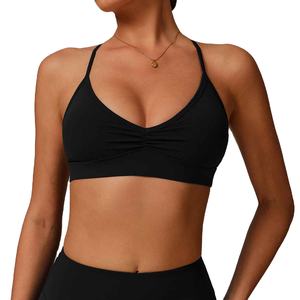 เสื้อชั้นในกีฬาแบบแห้งเร็ว ระบายอากาศดี ดีไซน์เรียบง่าย สำหรับออกกำลังกาย วิ่ง ฟิตเนส โยคะ  พร้อมโลโก้ด้านหน้า  มีไซส์พลัส - Product Image 5