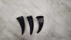 Cuerno para beber de búfalo pequeño de 100ml, estilo Animal tallado, cuerno de buey náutico, artesanías naturales de Color negro - Product Image 5