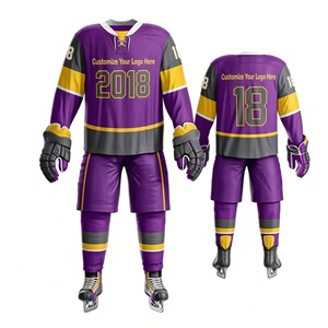 Jersey de Hockey sobre Hielo Personalizado de Santa Claus para Hombre, Rojo y Blanco, Manga Larga, Sublimado, 100% Poliéster, Transpirable, Ropa Deportiva de Invierno - Product Image 1