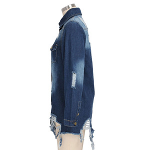Fashion Women Ladies Casual Spring Autumn Ripped Stretch <b>Denim</b> <b>Jacket</b> Jeans Coat - Product Image 3