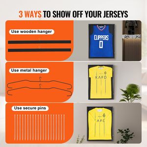 Lot de 2 grandes vitrines verrouillables pour maillots de sport, protection UV à 98 %, 23,3x31,2x1,5 pouces, avec verre PC, version 2022 - Product Image 5