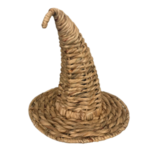 Sombrero de Bruja Tejido a Mano con Jacinto de Agua, Decoración Ecológica para Halloween, Sombrero Tejido Natural de Vietnam para Decoración del Hogar - Product Image 1