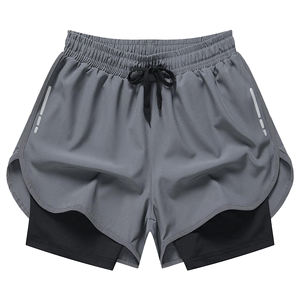 Pantalones Cortos Deportivos Casuales para Hombre, de Doble Capa, Transpirables, Anti-UV, de Secado Rápido, Compresión, Malla de Poliéster - Product Image 2