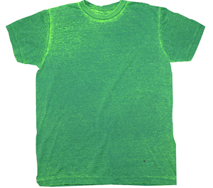 T-shirt noir délavé à l'acide pour homme, manches courtes, col rond, en coton uni - Product Image 2