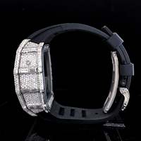 Reloj de Lujo para Hombre, Diseño Esqueleto con Diamantes, Correa de Acero Inoxidable, Movimiento de Cuarzo, Cronógrafo, Marca Seiko
