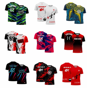 Maillot de football personnalisé pour homme à col en V avec passepoil, coupe ample et oversize, en maille unie, idéal pour l'impression - Product Image 2