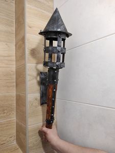 Mashaal de luxe en bois et métal avec finition artisanale pour la décoration de scène de mariage et de pelouse - Product Image 4