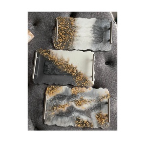 Decorative Handmade Resin <b>Tray</b> for Serving Drinks <b>Snacks</b> Coffee and Stylish Modern Home Accessories Collection - Product Image 6
