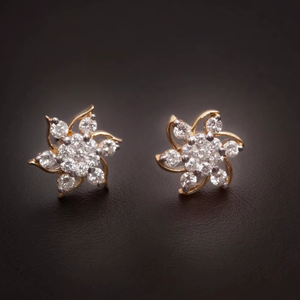 Real Diamond Cluster <b>Earrings</b> in Yellow Gold Brilliant Cut Daily Wear <b>Fine</b> Jewelry for Women Wedding Engagement Party Gift - Product Image 3