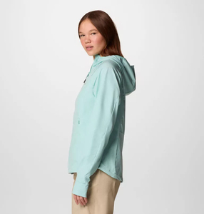 Women's Trendy Premium Light Blue Hooded Windproof <b>Jacket</b> Full Sleeve Zipper Closure Spring Wear - Product Image 4