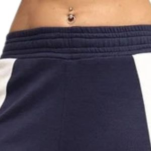 Women's Navy Blue and White Color Block <b>Wide</b> <b>Leg</b> Sweatpants Elastic Waist Casual <b>Lounge</b> <b>Pants</b> Relaxed Soft Comfortable - Product Image 2