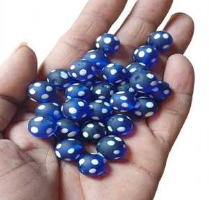 Perles de verre Lampwork faites à la main, à pois, rondes, intercalaires, pour la fabrication de bijoux et bracelets DIY - Product Image 4
