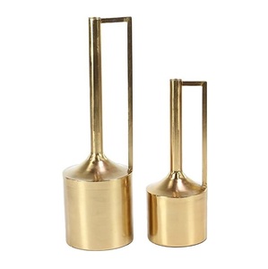 Modern Gold Metal Flower <b>Vase</b> <b>Set</b> Minimal Cone Shape Decorative <b>Vase</b> Luxury Tabletop Centerpiece Contemporary Home Decor Elegant - Product Image 3