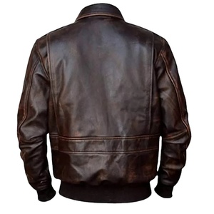 Blouson aviateur en cuir pour homme, en peau d'agneau, modèle A-2, blouson de bombardier, taille plus, logo personnalisé, vestes 2026 - Product Image 5