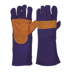 Reinforced Cowhide Split Leather Welding <b>Gloves</b> Heavy Duty Industrial Safety Hand Protection Reflective Safety Clothing - Product Image 1