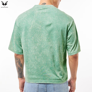 T-shirts Basiques Streetwear Couleur Unie 2026 – T-shirt Oversize Vintage Délavé à l'Acide pour Homme en Coton – Vêtements Décontractés Amples et Confortables - Product Image 3