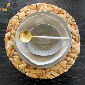 แผ่นรองน้ำผักตบชวาสไตล์โบฮีเมียนแผ่นแก้วธรรมชาติตกแต่งโต๊ะห้องครัวทอสไตล์กล่องบรรจุ - Product Image 3