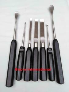 BISONS - Juego de 7 Instrumentos Quirúrgicos Ortopédicos de Acero Inoxidable para Cirugía Ósea (Cuchara y Cincel) - Product Image 1