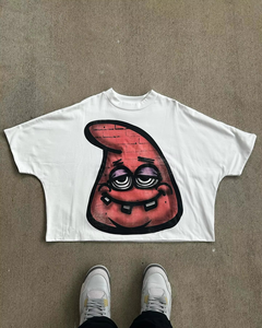 เสื้อยืดคอกลมทรงหลวม ผ้าคอตตอน 100% พิมพ์ลายดิจิทัล ถักทอ เป็นมิตรต่อสิ่งแวดล้อม น้ำหนักมาก ขายส่ง - Product Image 5