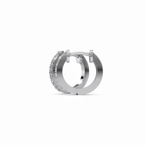 Pendientes de aro con diseño moderno de diamantes celestiales en forma redonda para boda y compromiso, regalo para mujeres de la India. - Product Image 3